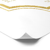 Chic Blush Floral Gold Rahmen Seekarte Poster (Ecke)