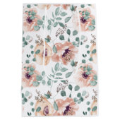 Chic Blush Floral Mittlere Geschenktüte (Rückseite)