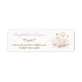 Chic Blush Floral Swan Princess Rücksendeadresse (Vorne)