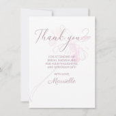 Chic Blush Floral Wasserfarbe Foto Brautparty Dankeskarte (Rückseite)