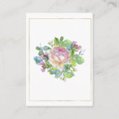 Chic Blush Floral Wedding Card Begleitkarte (Rückseite)