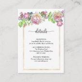 Chic Blush Floral Wedding Card Begleitkarte (Vorderseite)