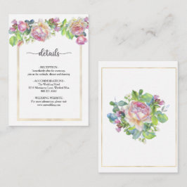 Chic Blush Floral Wedding Card Begleitkarte
