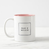 Chic Blush | Geometrisches Logo Zweifarbige Tasse (Links)