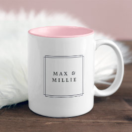 Chic Blush | Geometrisches Logo Zweifarbige Tasse