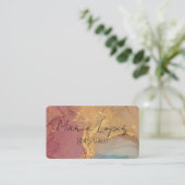 CHIC BLUSH GLITZER MARBLE EFFECKT VISITENKARTE (Stehend Vorderseite)