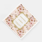 Chic Blush Gold Boho Wedding Napkins Serviette (Ecke)