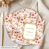 Chic Blush Gold Boho Wedding Napkins Serviette