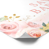 Chic Blush Gold Jungle Safari Baby Tiere Willkomme Poster (Ecke)