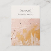 Chic Blush Gold Ölmalerei Textur Erdnekklammer Visitenkarte (Vorderseite)