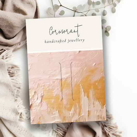 Chic Blush Gold Ölmalerei Textur Haarnadeldarstell Visitenkarte
