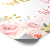 Chic Blush Gold Puppies Begleiter Hunde Geburtstag Poster (Ecke)