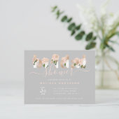 Chic Blush & Gold Typografie Brautparty Einladungspostkarte (Stehend Vorderseite)