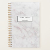 Chic Blush & Gray Marbour Personalisiert Planer (Vorderseite)