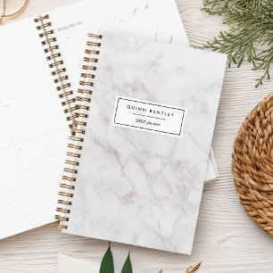Chic Blush & Gray Marbour Personalisiert Planer