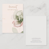 Chic Blush Green Pink Blume Necklace Display Visitenkarte (Vorne/Hinten)