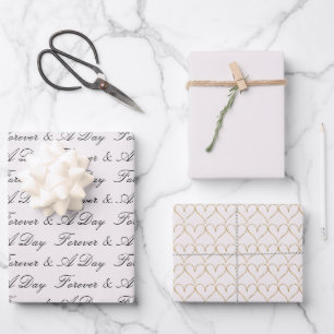 Chic Blush Herz des Goldes Geschenkpapier Set