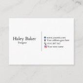 Chic Blush Minimalistische Visitenkarten Visitenkarte (Rückseite)