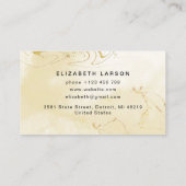 Chic Blush Monogram Gold Glitzer Marble Agate Visitenkarte (Rückseite)