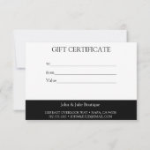 Chic Blush Navy Black Gift Certificate (Rückseite)