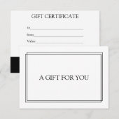 Chic Blush Navy Black Gift Certificate (Vorne/Hinten)