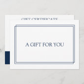 Chic Blush Navy Blue Gift Certificate (Vorne/Hinten)