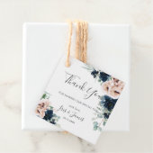 Chic Blush Navy Blumengrün Hochzeit Vielen Dank Geschenkanhänger (Beispiel)