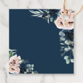 Chic Blush Navy Blumengrün Hochzeit Vielen Dank Geschenkanhänger (Rückseite)