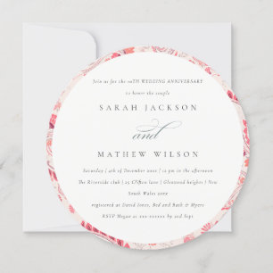 Chic Blush Paisley-Typografie zum Hochzeitstag jed Einladung