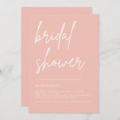 Chic Blush Peach Modern Bridal Shower Invitation Einladung (Vorne/Hinten)