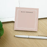 Chic Blush | PERSONALISIERT Post-it Klebezettel<br><div class="desc">Elegante quadratische Noten in hellblütigem Rosa tragen Ihren Namen und/oder Firmennamen in klassischer Schrift,  gerahmt durch doppelgeometrische quadratische Rahmen in zeitlos knusprig weiß.</div>