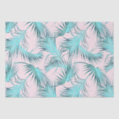 Chic Blush Pink Aqua Blauer Palm Frontsatz Muster Seidenpapier (Vorderseite)