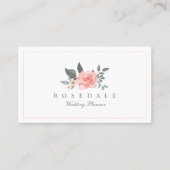 Chic Blush Pink Aquarell Rose & Grün Visitenkarte (Vorderseite)