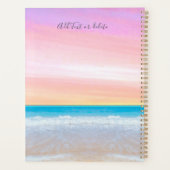 Chic Blush Pink Beach 2 Herz in Sand Hochzeit Planer (Rückseite)