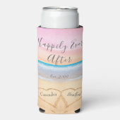 Chic Blush Pink Beach Hochzeit 2 Herzen Selters Dosenkühler (Seltzer Vorderseite)