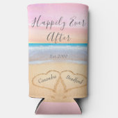 Chic Blush Pink Beach Hochzeit 2 Herzen Selters Dosenkühler (Vorderseite)