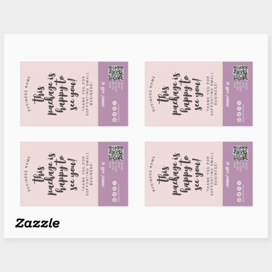 Chic Blush Pink & Beige Packungsbeilage Weibliches Rechteckiger Aufkleber (Blatt)