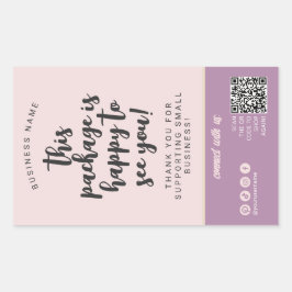Chic Blush Pink & Beige Packungsbeilage Weibliches Rechteckiger Aufkleber