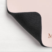 Chic Blush Pink benutzerdefinierte Monogramm Initi Mousepad (Ecke)