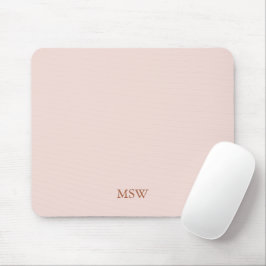 Chic Blush Pink benutzerdefinierte Monogramm Initi Mousepad