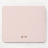 Chic Blush Pink benutzerdefinierte Monogramm Initi Mousepad (Vorne)