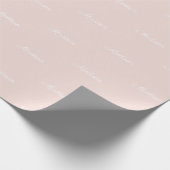 Chic Blush Pink benutzerdefinierte Skriptname Text Geschenkpapier (Ecke)