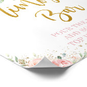 Chic Blush Pink Bläsernte Mimosa Bar Bubbly Drink Poster (Ecke)