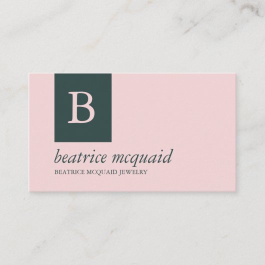 Chic Blush Pink Blue Visitenkarte (Vorderseite)