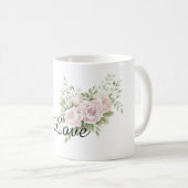 Chic Blush Pink Blume Kaffeetasse (VorderseiteRechts)