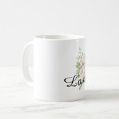 Chic Blush Pink Blume Kaffeetasse (Vorderseite Links)