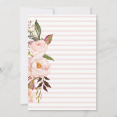 Chic Blush Pink Blumendusche Einladung (Rückseite)