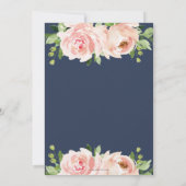 Chic Blush Pink Blumengrün Hochzeit Einladung (Rückseite)