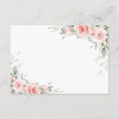 Chic Blush Pink Blumengrün Hochzeitsempfehlung Begleitkarte (Rückseite)