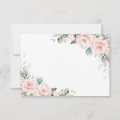 Chic Blush Pink Blumengrün Hochzeitskarte RSVP Karte (Rückseite)